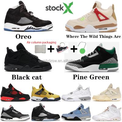 China Fashion Trend In Newest Running Quality AJ Sail Black Cat Lightning Men's Retro Highs OG Shoe 3 4 5 6 4s Oreo X Women's Basketball Shoes For Men for sale