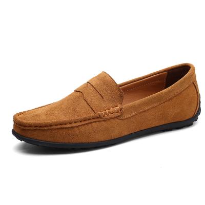 China Classic Round Suede Men's Leather Shoes Soft Men's Training Moccasin Loafers for sale