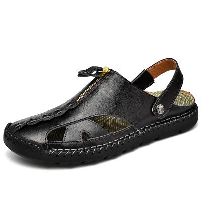 China Waterproof Beach Slip-On Sandals Customized Genuine Child Lightweight High Quality Manual For Men Outdoor Anti-Skid Walking Shoes Leather Shoes for sale