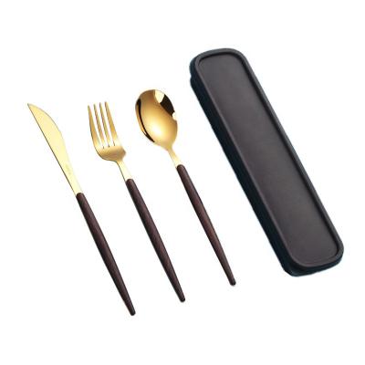 China 2018 Stocked Stainless Steel Rose Gold Silver Cutlery With Amazon Hit Tableware Sets 4 Pcs 304 Black Box for sale