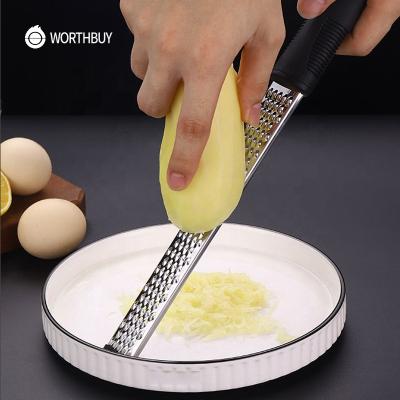 China WORTHBUY Professional Long Lasting Kitchen Zester Stainless Steel Lemon Zester Cheese Grater With Handle for sale