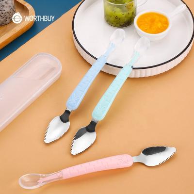 China WORTHBUY CLASSIC Hot Selling Stainless Steel Mash Spoon Cartoon Rabbit Design With Key Handle And Soft Spoon Kitchen Accessories for sale