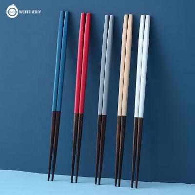 China WORTHBUY Viable 5 Pairs/Set Kitchen Picnic Hashi Chopsticks Set Wooden Chinese Chopsticks Set Reusable Wooden Chopsticks For Sushi for sale