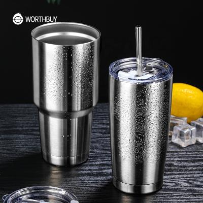 China WORTHBUY Lean Sustainable Coffee Travel Mug Vacuum Insulated Thermal Drinks Water Cup Stainless Steel Wall Tumbler With Lid Double for sale