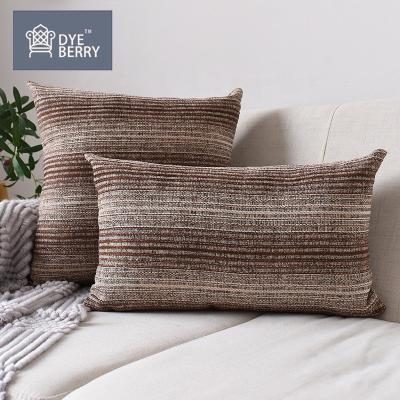 China New Dyeberry Chenille Pillow Cover Amazon Stripe Waist Pillow Car Cushion Wholesale Without Fast Shipping Core for sale