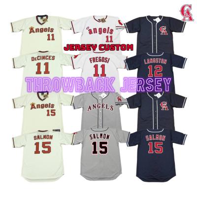 China California 11doug Decinces Jim Fregosi 12 Mark Langston 15 Tim Salmon Throwback Antibacterial Mens Stitched Baseball Jersey S-5xl for sale