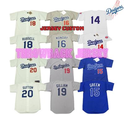 China Los Angeles 14 Gil Hodges 15 Davey Lopes 19 Jim Gilliam 20 Don Sutton Throwback Antibacterial Mens Stitched Baseball Jersey S-5xl for sale