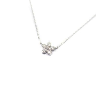 China Trendy Engagement 18K White Gold Little Water Drop Diamond Silver Promare Women Necklace for sale