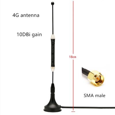 China 4G Suction Cup Antenna Male Connector 10DBi Win 1.5/3m Cable For Router WiFi 18cm Total Length Suction Cup Antenna for sale