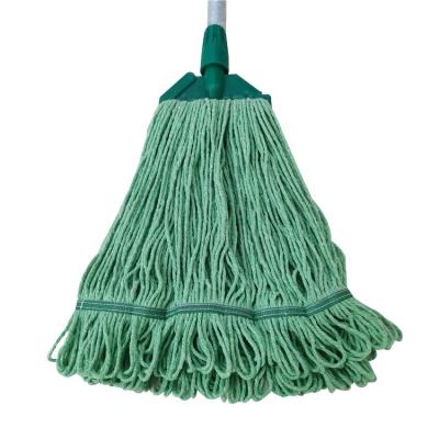 China Sustainable Customizable Green Porcelain Cotton Yarn Polyester Broom Screw Head Wet Round Mop for sale