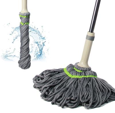 China Sustainable mop head refill Hand Release Self-Wringing Ratchet Twist Dry Wet convenient microfiber twist mop for sale