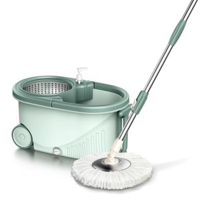 China Sustainable Hands Netting Wet Dry Free Telescopic Microfiber Self-washed Magic Mop 360 Rotating With Bucket for sale