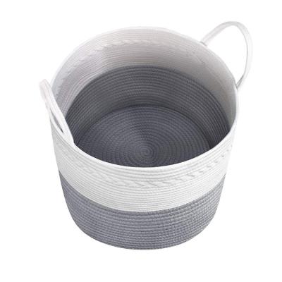 China Folding soft handmade cheap washing cotton rope modern laundry basket for Organizing for sale