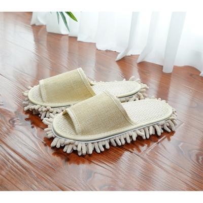 China Fashion Trend Microfiber House Shoe Detachable Washable Warm Fuzzy Shoes floor cleaning mop slippers for sale