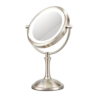 China Lighted Magnification Makeup Portable Handheld Vanity Mirror With Lights for sale