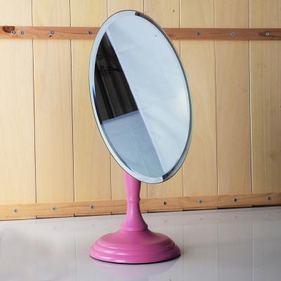 China One Way Single Sided Oval Pedestal Magnifying Non Beveled Edge Vanity Mirror For Jewelry Store for sale