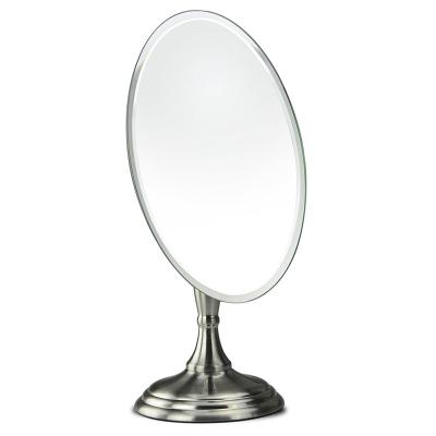 China One Way 360 Degree Rotating Oval Shape One Way Makeup Vanity Table Frameless Mirror With Base for sale