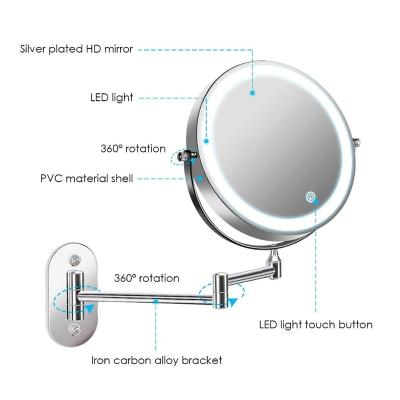 China Bathroom Accessories 3X 5X 7X 10X Magnifying Magnifying Mirror en venta