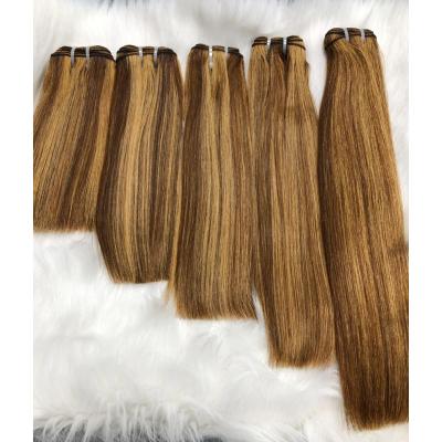 China High Quality Mink Brazilian Hair Bundles Funmi Straight Piano Style Raw Silky Straight Double Hair Pulled Hair Quality 4/27 Superb Color for sale