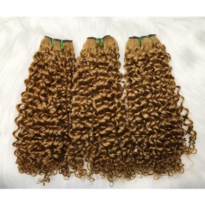 China Amazing Curly Double Hair Cuts Good Quality Superb Double Drawn Hair Funmi Double Single Hair Distributor Golden Color Curly Virgin Hair for sale