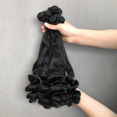 China FUMI High End 12A Grade Funmi Human Hair Double Weft Duchess Curl Bundles Natural Color Double Drawn Malaysian Virgin Malaysian Human Hair Superb for sale