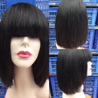 China Top Quality Virgin Brazilian Virgin Hair Straight Bob Wig Human Hair Unprocessed Top Quality Lace Wigs Beauty Wigs For African American for sale