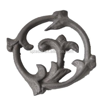 China For Garden Fence Decorative Iron Flowers And Leaves For Cast Iron Fence for sale