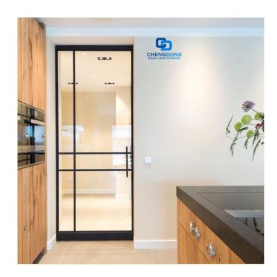 China Chinese Supplier Industrial Doors and Windows Crittal Steel Frame Glass Frame Modern Industrial French Swing Door Thermally for sale