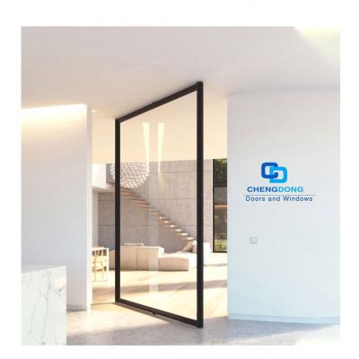 China Modern Modern Style Home Used Customs Size Aluminum Interior Pivot Steel Door With Clear Tempered Glass for sale