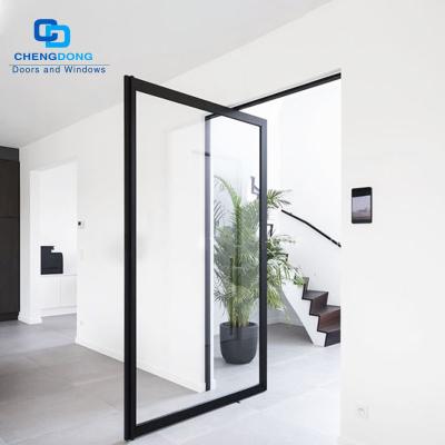 China French Pivot Steel Front Door Contemporary Residential Exterior Large Size Modern Wholesale or Interior Metal for sale