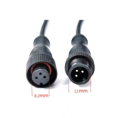 China Automotive High Quality Round Metal Wire M12 Waterproof Connector 2 Male 3 4 5 6 7 8 And IP67 Female With Rubber Cable for sale