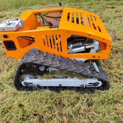 China 4-Stroke Gasoline Engine Walking Speed ​​The Self-Powered Dynamo Robot Remote Control Tracked Mower 6Km/H for sale