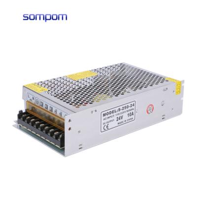 China Long Time SOMPOM Industrial Equipment OEM ODM 250w 24v 10a Power Supply Industrial Switching Power Supply for sale