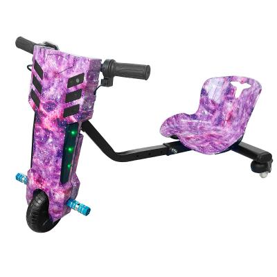 China Original design 150w motor electric cool water printed 360 drifting scooter trike with suspension 4 buyers for kids 200*50 solid tire for sale