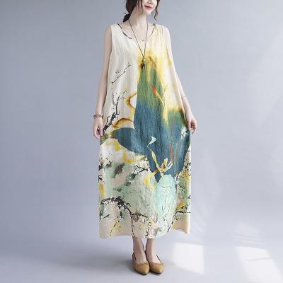 China Anti-Static Long Maxi Sweater Backless Throw Beach Wear Floral Dress for sale