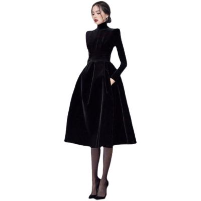 China Anti-wrinkle Fashion Catwalk Style Dress Knee Length Umbrella Dress Hot Selling Noble Dress Noble Dress for sale