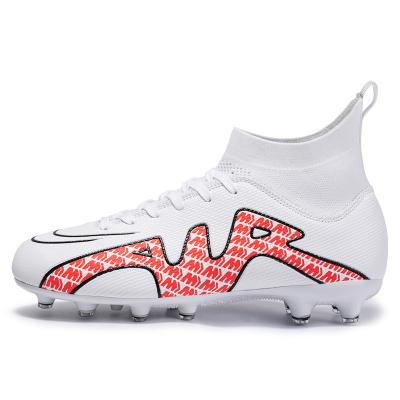 China Rubber High top football shoes Men's game sneakers lace-up rubber non-slip for sale