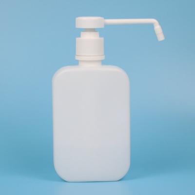 China Modern Square Plastic Hand Sanitizer Bottle, 500ml 1000ml HDPE Long Spout Plastic Pump Bottle Medical Hand Wash for sale