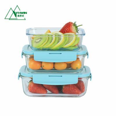 China Microwavable Glass Lid Container Microwavable Glass Lid Meal Prep Vacuum Glass Food Storage Container With Lid for sale