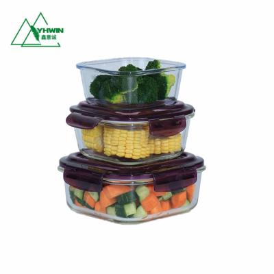 China Freshness Preservation Glass Food Container With Bamboo Lids for sale