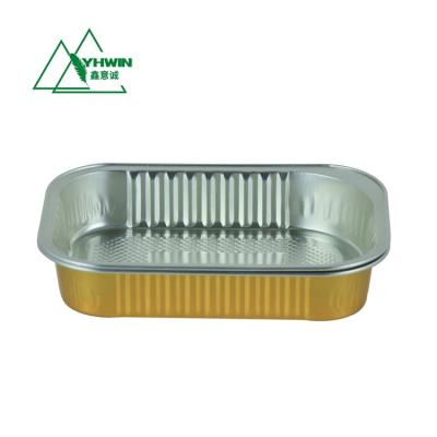 China Modern Disposable Food Grade Aluminum Foil Food Container Colored Aluminum Baking Trays for sale