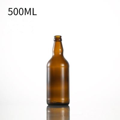 China Hot Sale 16Oz 500Ml Swing Crown Cap Beer Bottle Glass Beverage Bottle 250ml for sale