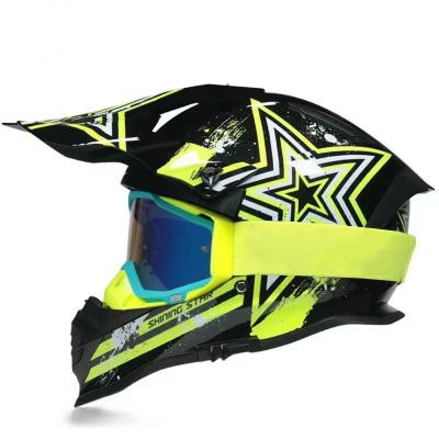 China Tilted Helmet Adult ATV Motocross Helmet DOT Approved Dual Fog Lens for sale