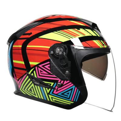 China Helmet Double Visor Half Face Motorcycle Helmet Latest Custom Cool Helmet Helmet for sale