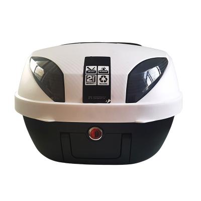 China Luxury Tail Boxes Motorcycle White Color With Black Reflection Large Capacity 42L High Quality Motorcycle Accessories for sale