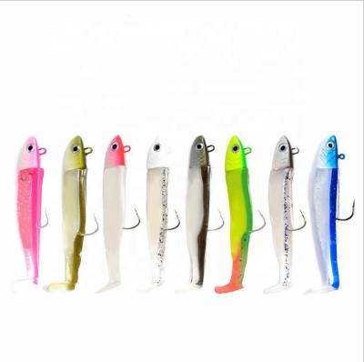 China ABS Plastic 5g 12g 25g Black Plastic Minnow Swimbait Fishing Soft Lure Soft Bait With Jig Head for sale