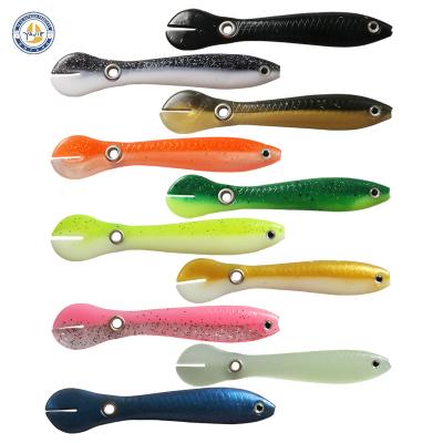 China Hot Sale 10cm 6g TPR ABS Plastic Lure Simulation Loach Lure Grommet Hole Vivid Bionic Tail Worm Fishing Plastic Soft Bait for sale