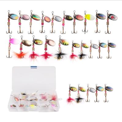 China Wholesale 2-4g ISCA Artificial Lure Spinning Metal Lure Fishing Bass Trout Spinner Lure Set Spinner Bait Set for sale