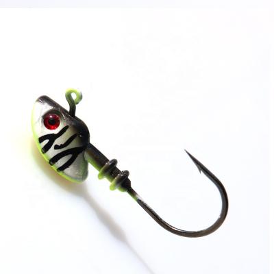 China Wholesale Jig Integrated Single Head Feed Hook 10pcs Aid Hooks Fish Head Tiger Head for sale