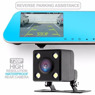 China Cycle Recording Ultra HD 1080P Front 720P Grow 140 Degree Wide Angle Anti-glare Rearview Mirror Lens Dual Cam for sale